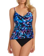 Magicsuit Size 8 Miraclesuit Tankini Two Piece Slimming Jolene Black Blue