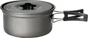 Kakusee Portable Camping Hot Drainer, Single Handed Pot, 6.3 inches (16 cm), for Direct Fire, Hard Anodized Treatment, GoGo Camping Meshi, Mesh Pouch Included