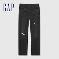 在飛比找momo購物網優惠-【GAP】男裝 直筒牛仔褲-黑色(884813)