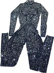 [Yoyomomozi] Luxury Sparkly Rhinestones Jumpsuit Sexy Performance Evening Party Birthday Club Stage Drag Queen Festival Outfits