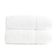2PK Renee Taylor 650GSM Cambridge 80x160cm Bath Sheet Textured Cotton Towel Snow
