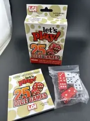 New Let’s Play! 25 Dice Games 5 Red Dice 5 White Dice Instructions to 25 Games