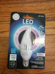 GE Light Bulb LED Soft White 25w/2.8w Candelabra Dimmable 170 Lumens E12
