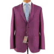 Etro NWT Wool / Silk Blend Sport Coat Size 58 (48 US) In Magenta