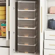 Giantex 3-Tier Foldable Shoe Rack Organizer, Stackable Shoe Boxes with Flip Doors & Lockable Wheels, Large Sneaker Cabinet Bins for Men’s & Women’s Shoes, Folding Storage Boxes (6 Tier)