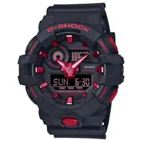 在飛比找momo購物網優惠-【CASIO 卡西歐】G-SHOCK火焰紅配色雙顯錶(GA-