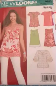 New Look 6871 Tops 5 Styles Sewing Pattern Misses Size 10 to 22