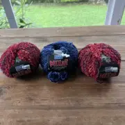 Marks & Kattens Mixat 3 Skeins Wool Blend Yarn 1732 1734 Boucle