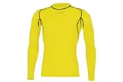 Mitre Neutron Base Layer Yellow Compression LS Top Size SY 5-7y Kids Sportswear