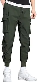 [Generic] Mens Cargo Joggers Pants Lightweight Hiking Pants Elastic Waist Casual Pants Workout Outdoor Sweatpants with Pockets