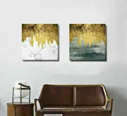 Golden Marble Stretched Canvas Print