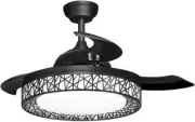 42 Inch Ceiling Modern Fan with LED Lights 3 Blades 3 Speed Timer Black