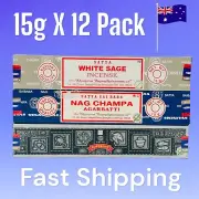 Nag Champa White Sage Super Hit - 3 x 15g Pack - Satya Sai Baba - Incense Sticks