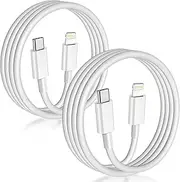 USB C to Lightning Cable [Apple MFi Certified] 2Pack 6FT iPhone Fast Charger Cable Power Delivery Type C Charging Cord Compatible with iPhone 14 13 12 11 Pro Max X XS XR 8 7 6s Plus SE，White