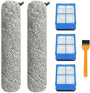 [MZY LLC] 3882 Brush Rolls and Filters Replacement for Bissell CrossWave OmniForce 3882 3883 Wet Dry Vacuum Cleaner, 2 Pack Brush Rollers & 3 Pack Filters
