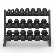 BRIXX 2.5kg - 20kg Hex Dumbbell Set & Rack
