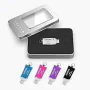 Custom Mini OTG USB Flash Drive, 100 Pack Personalized Swivel Thumb Drive Micro USB Memory Stick Pen Drive, Ideal for Corporate Gifts, Business Events, Promotional Giveaways (16 GB,with Metal Box)
