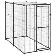 Outdoor Dog Kennel With Roof Garden Pet Puppy Cage Play Pen Enclosure Steel