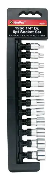 Ampro 1/4" Drive Metric Socket Set 12 Piece T45005