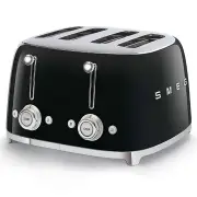Smeg 50's Style 4 Slice ToasterBlack TSF03BLAU