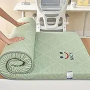 Dormitory Mattress Floor Guest Bed 5cm Thick Japanese Futon Mattress Folding Mattress Single/Double/King Bed ZSMFCD(Green,90 * 190cm)