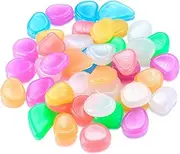 DRBASJHFO Mixed Color Glass Pebbles,Vase Filler Stones Glass Pebbles,100PCS Colorful Glowing Pebbles, Resin Luminous Stones Glow in The Dark