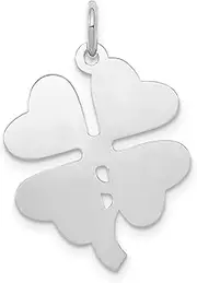 [JewelryWeb] 925 Sterling Silver Solid Polished 4 Leaf Clover Disc Charm Pendant Necklace 27x18mm Wide