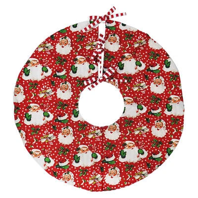 24" Red Retro Santa Tree Skirt