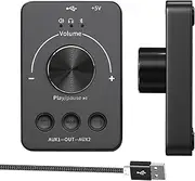 Multimedia Control Knob, Corner Processing, Computer Sound Controller, USB Volume Adjustment Knob, Ideal for Home, School, Work Areas and Internet Cafes (Dark)