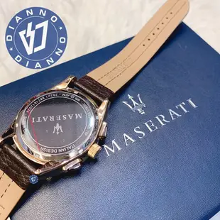 帝安諾-實體店面 MASERATI 瑪莎拉蒂手錶 經典運動跑車三眼計時腕錶 皮錶帶 藍面玫瑰金 R8871612024▶99購物節 | 領券滿額現折$200↘$399免運