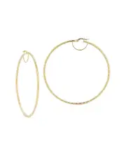 14K Italian Gold X-Large Hammered Hoops