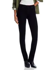 7 For All Mankind Kimmie Mid Rise Straight Jeans in Rinse Black