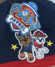 Nickelodeon Paw Patrol Kids Blue Knit Hat Beanie & Mittens Set Chase & Marshall