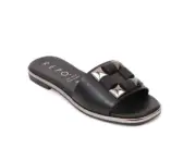 PHIL GATIÈR by REPO 71123 Black Leather Slides Sandals 37 / US 7