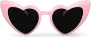 [Generic] Heart Shaped Sunglasses, Sunnies, Glasses. Coloured Pink. UV400 Protection. UVB Protection