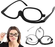Makeup Glasses, Foldable & Portable Magnifying Eyeglasses, Clear Pair Eyewear with Rotating Lens, 250 Degree Shatter-Resistant Reading Glasses for Women, Girls