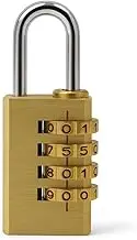 4 Digit Combination Lock – Resettable Metal Padlock for Luggage, Suitcase, Gym Locker, Toolbox, Gate, School Bag, or Bike Security – Weather Resistant and Compact Design