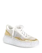 Chloe Women's Nama Woven Platform Low Top Sneakers