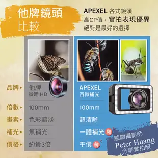 APEXEL 百微鏡頭 100mm 景深微距 CPL微距鏡頭 手機微距 手機鏡頭 手機外接鏡頭 攝影 微距鏡 美睫 美甲