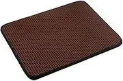 Cute Practical Cat Accessories Easy to Clean Safe and Non-Toxic Comfortable and Soft ABS Cat Litter Mat Litter Box Mat, Dark Brown, 30 * 30cm