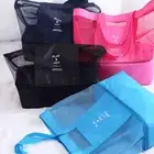 Lunch Snacks Bag Sundries Storage Bag Mesh Transparent Bag Picnic Beach Bags