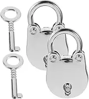 HEATSHAKING 2Set Mini Antique Padlock Vintage Small Key Lock with Key Bear Shaped Design for Diary Jewelry Box Luggage and Storage Durable Metal Build for Enhanced Security
