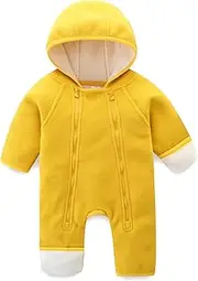 [JingleBaBa] Newborn Baby Fleece Jumpsuit Girls Boys Winter Hooded Coverall Romper Cute Baby Snowsuit Clothes