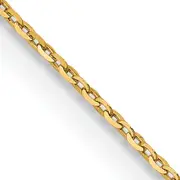 18K Yellow Gold 20 Inch 1.15mm Diamond-Cut Cable With Fancy Lobster Clasp Chain
