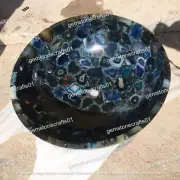 Blue Agate Stone Sink, Round Wash Basin Sink, Kitchen countertop Sink Decor