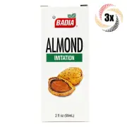 3x Packs Badia Almond Imitation Baking Extract | 2oz | Kosher & MSG Free