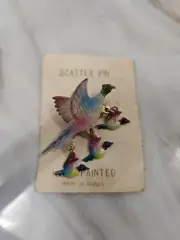 Vintage Wildlife Miniature Hand Painted Pheasant Bird Brooch Pin Korea
