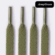 1Pair Flat Shoelaces for Sneakers Fabric Shoe laces White Black Shoe lace Boot Laces for Shoes Classic Soft Shoestrings army green 120cm