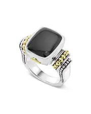 Lagos 18K Gold and Sterling Silver Rittenhouse Medium Onyx Ring