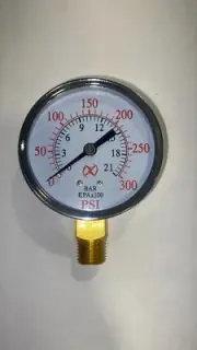 Air Pressure Gauge 2.5'' 300 PSI 1/4" NPT Side Mount